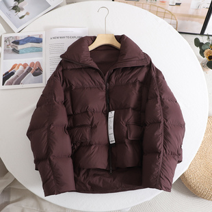 高级小个子双拉链羽绒服女保暖立领显瘦外套2025秋冬新款 艾 时尚