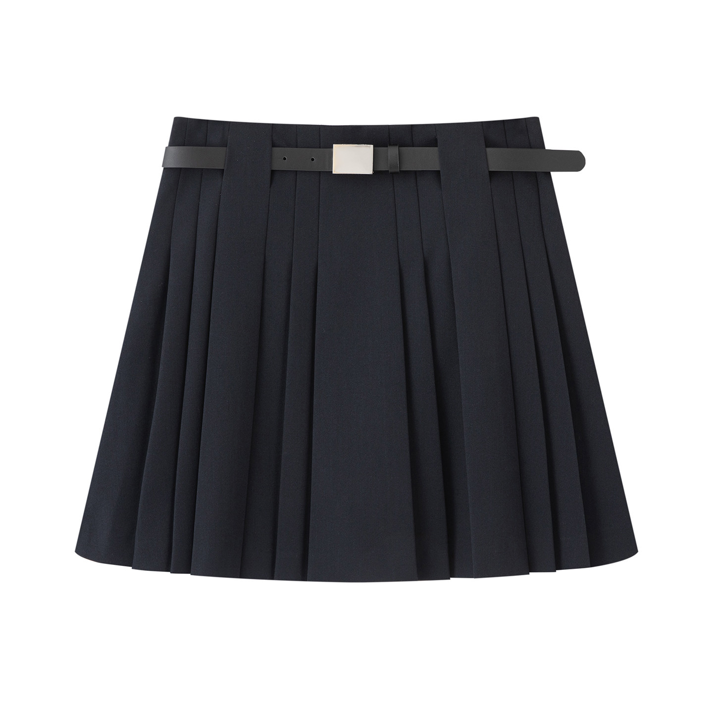 学院风高腰显瘦小个子百褶半身裙