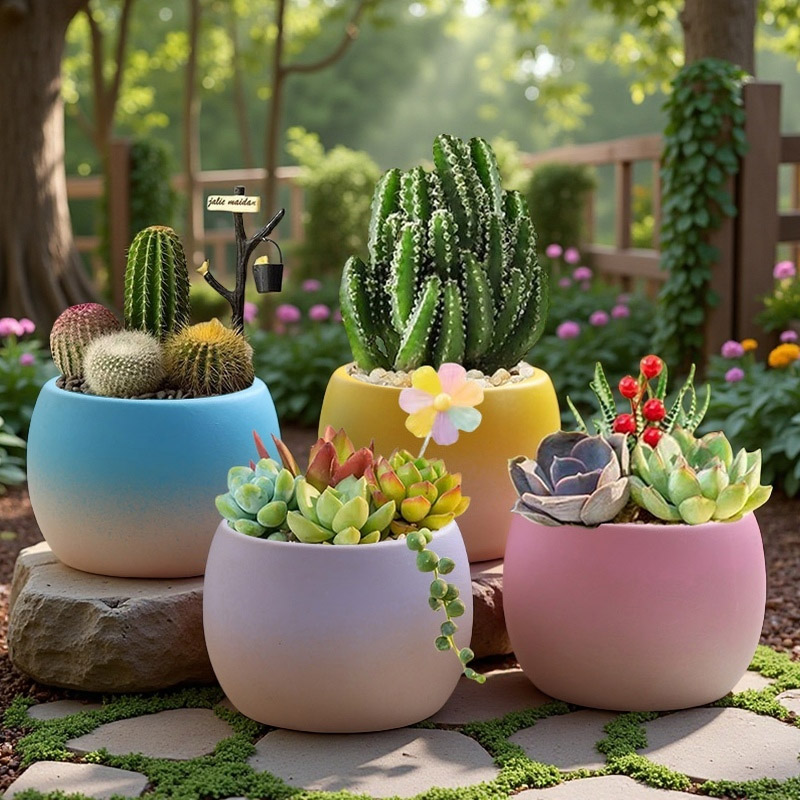 客厅粗陶渐变小清新小多肉花盆