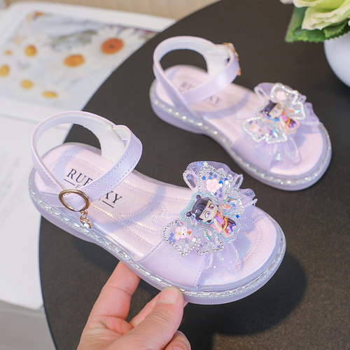 女童凉鞋宝宝软底2025夏季新款小女孩时尚公主儿童鞋子哪~吒卡通