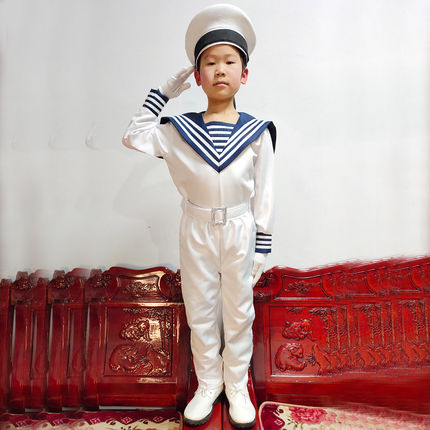水兵服装演出服合唱表演运动会金双熙男女通用儿童海军水手服套装