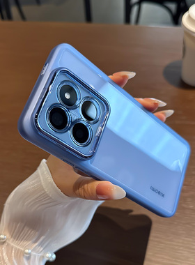 适用小米14手机壳pro防摔15新款por保护套p外壳精孔全包镜头5G软壳13透明TPU蓝色紫色