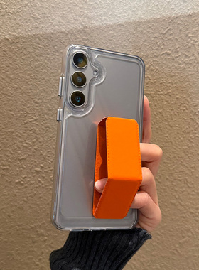 适用三星Galaxy手机壳S25防摔s24新款ultra保护套5G外壳U透明+防丢case十指环支架s23手机套samsung