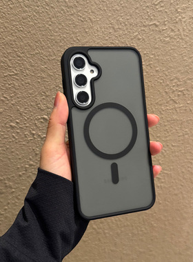 适用三星Galaxy手机壳A57防摔A37新款s26保护套ultra外壳+磨砂5G防指纹十A15磁吸A35黑色A25白色A26透明