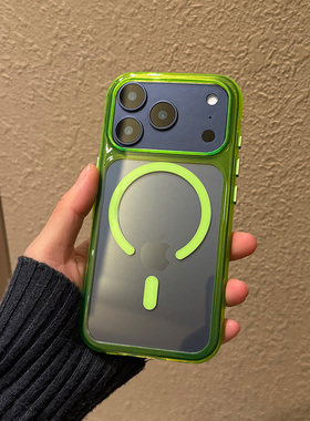 适用苹果17手机壳pro防摔por新款保护壳max透明iphone轻奢高级感磁吸magsafe防滑ins时尚粉色绿色紫色