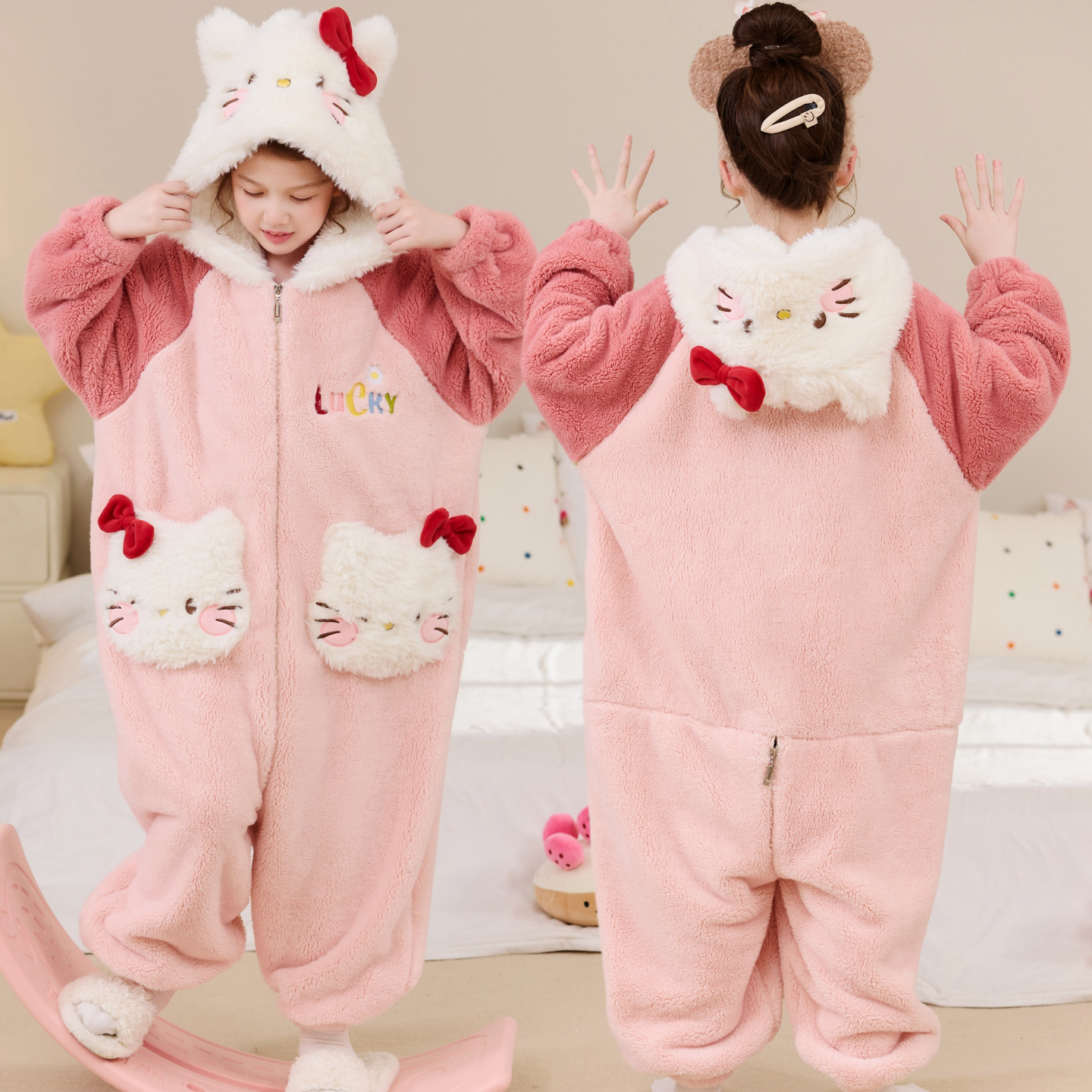 儿童连体睡衣秋冬款防踢被睡袋