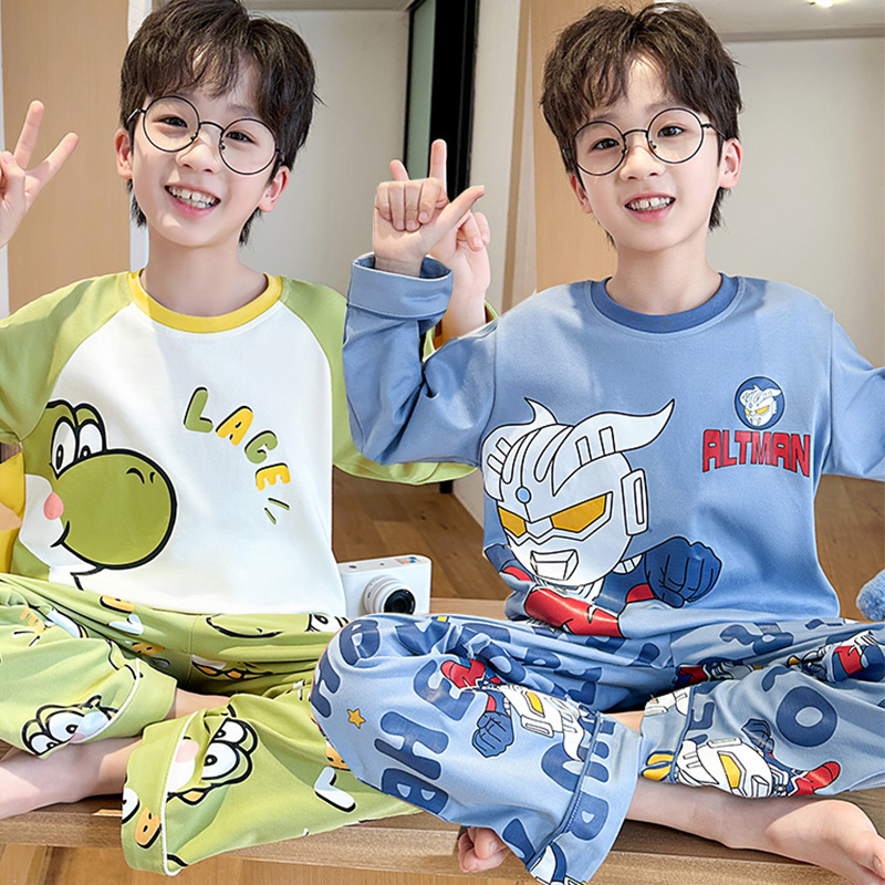 纯棉儿童睡衣卡通春秋季