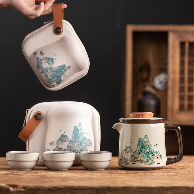 善简旅行茶具快客杯一壶三杯