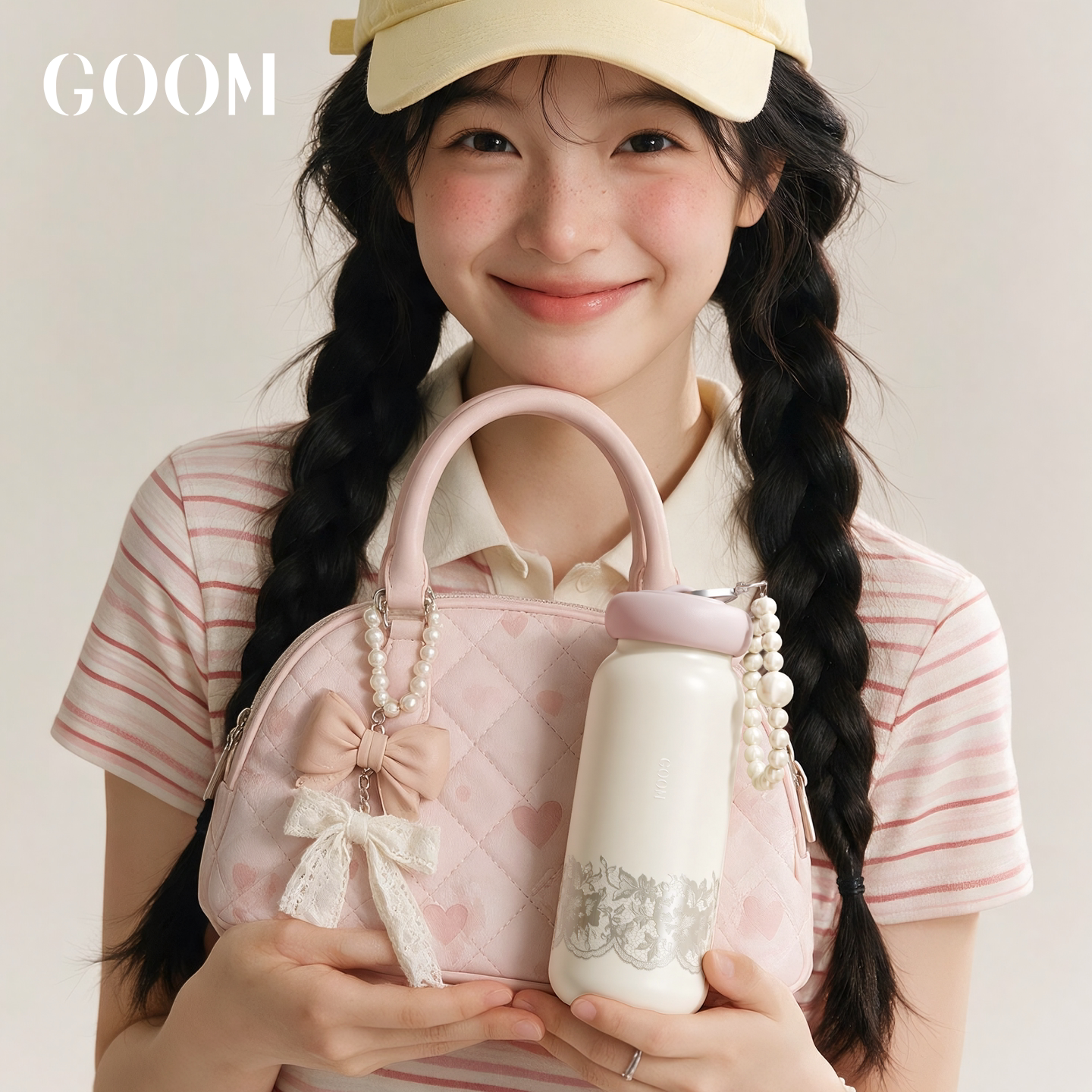 GOOM蕾丝款保温杯女士高颜值2026新款女生少女感便携随行水杯