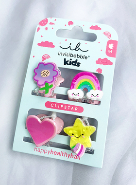 德国原创invisibobble高级儿童系列彩虹的微笑小发夹头饰女生款
