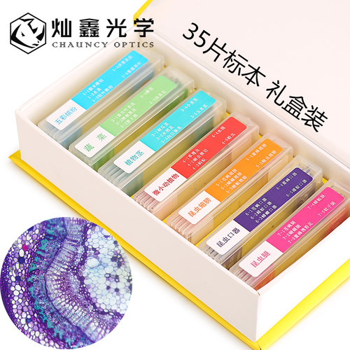 灿鑫35片礼盒标本显微镜专用