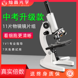 专用生物科学实验六七八年级初一人教版 02型光学显微镜考试640倍人教版 苏科学初中目镜高倍高清 XSP 中考同款