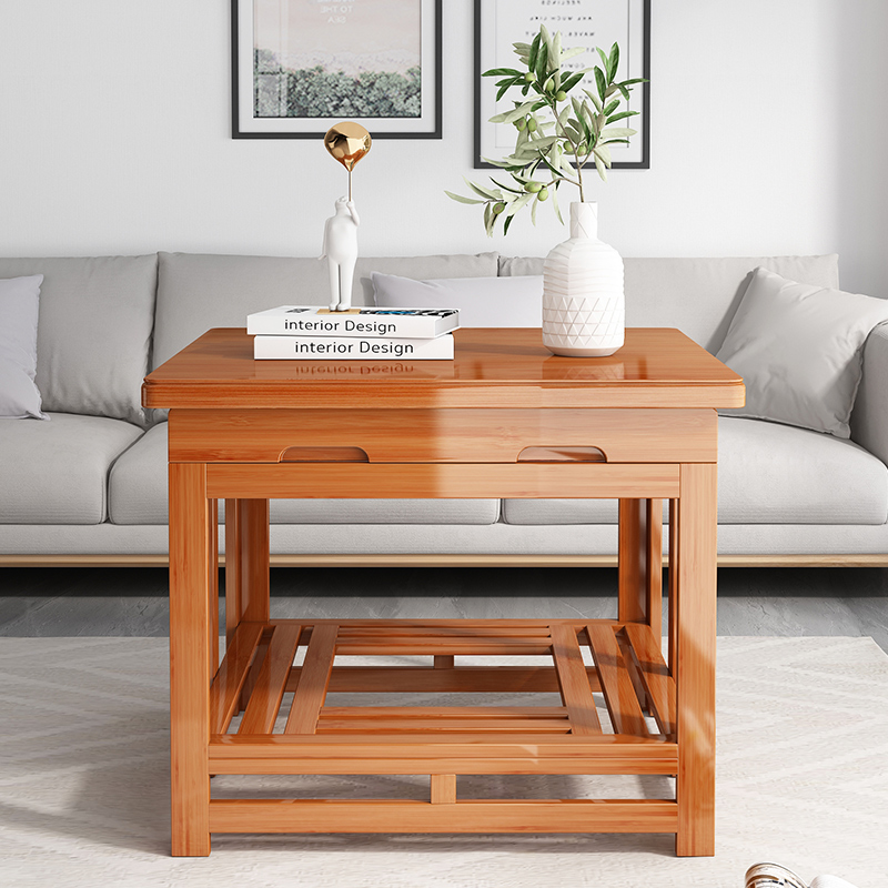 新款烤火桌子可折叠实木楠竹烤火