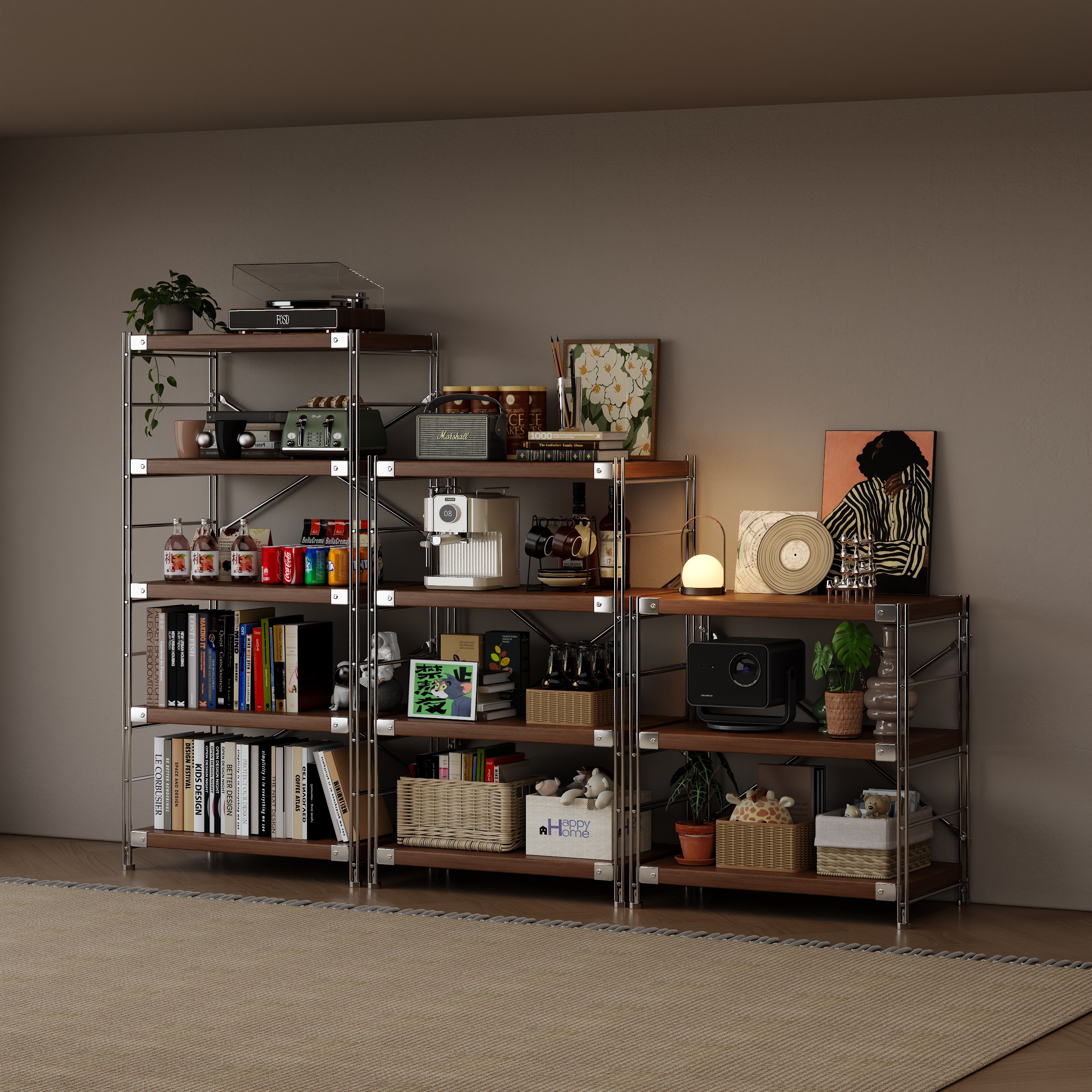 展示架铁艺落地置物架商品展示神简约现代风收纳架可调节落地陈列