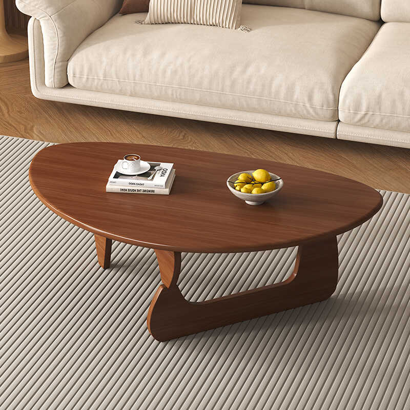 实木茶几客厅家用中古风胡桃