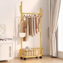 衣帽架落地卧室挂衣架可移动衣服置物架网红轻奢家用室内晾衣架子