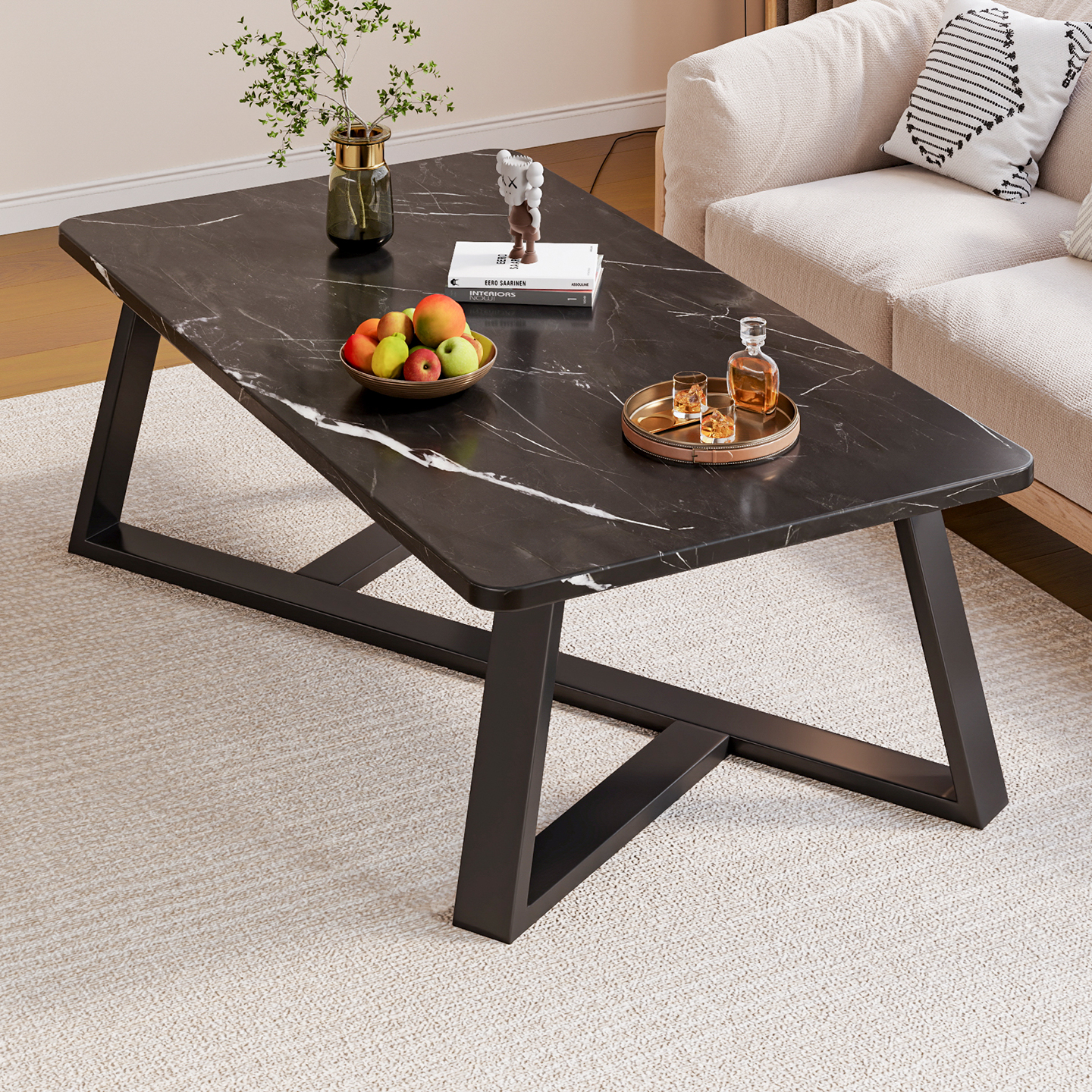 简易茶几客厅简约现代办公室小户型沙发茶几桌轻奢家用岩板色茶几