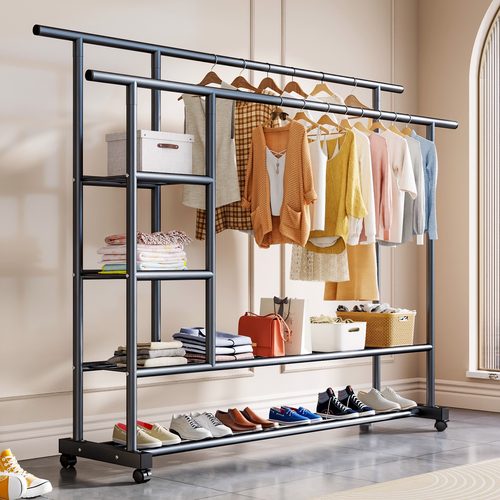 落地卧室家用凉衣杆折叠挂衣架