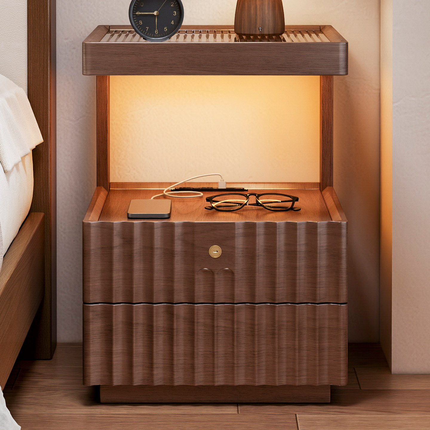 高级感床头柜床头柜家用卧室小型柜子替代品实木简约现代新款轻奢