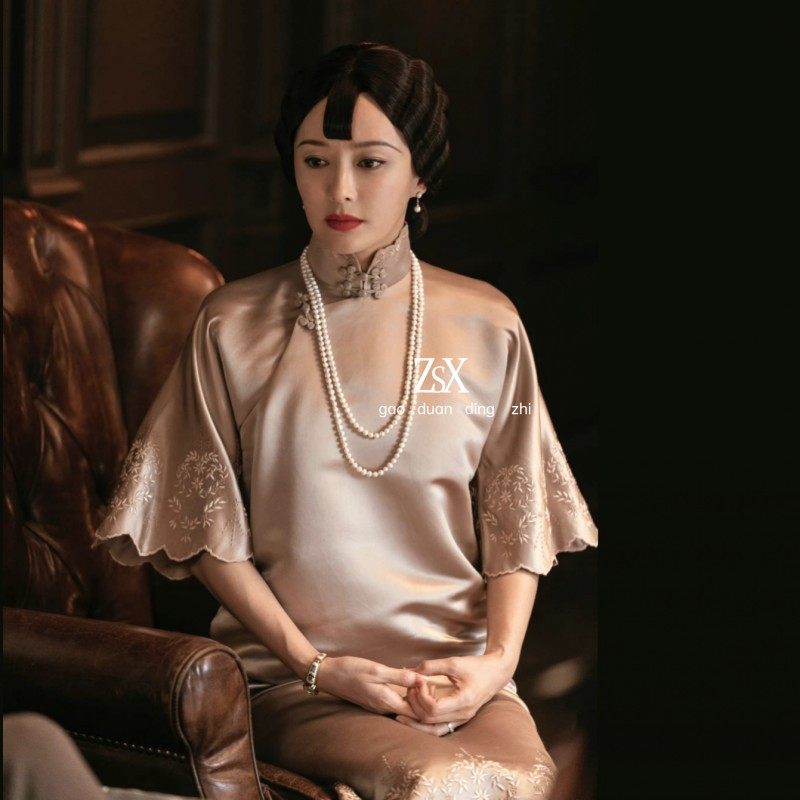 传家同款复古新中式真丝改良旗袍女款秋季国风高端气质优雅连衣裙