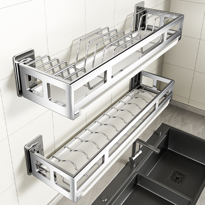 304不锈钢厨房置物架壁挂式碗碟