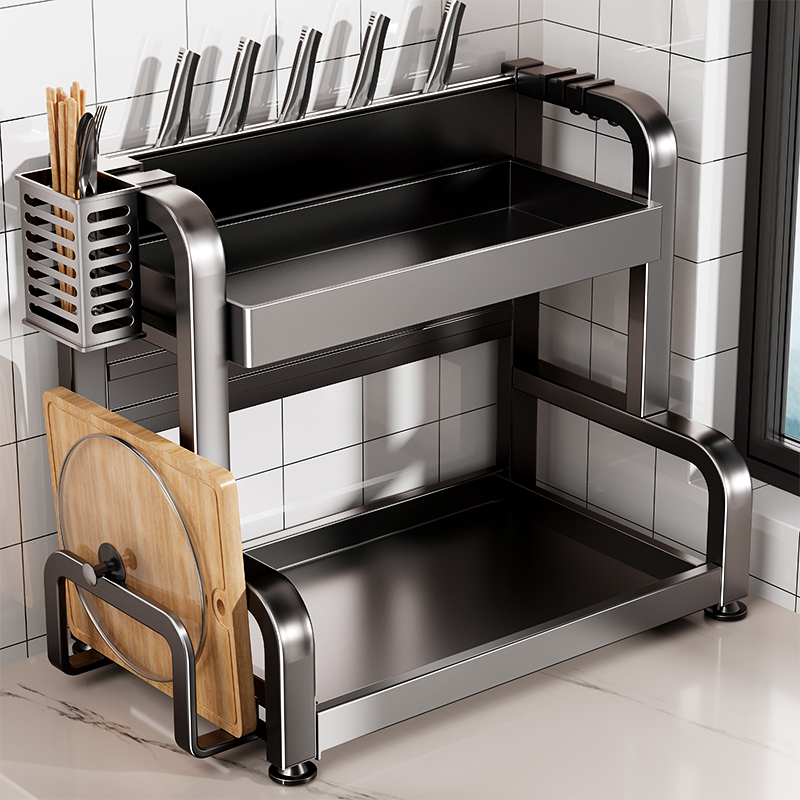 日式不锈钢厨房调料品置物架