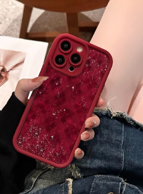 红色方块油墨适用opporeno13pro手机壳reno11新款reno10女款reno9高级感r17硅胶全包k11防摔Reno12个性findx8