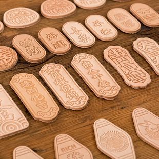 手工牛皮钥匙扣环挂件出入平安好运招财达摩醒狮汽车装 日式 饰饰品