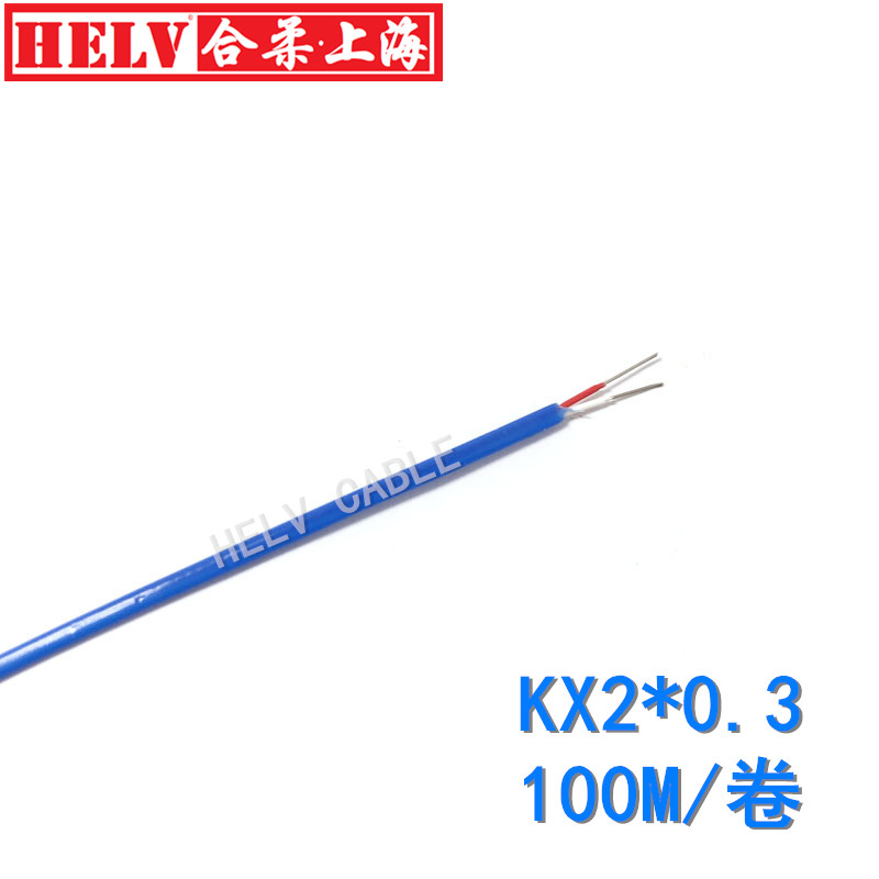 K型KX测温线KXF2*0.32mm铁氟龙感温线 K型蓝色热电偶线K型四氟线