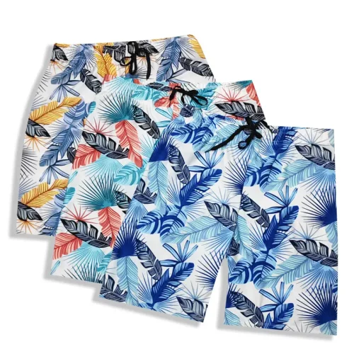 2024新款泳衣男士五分泳裤速干温泉专业沙滩游泳裤椰树游泳馆泳装