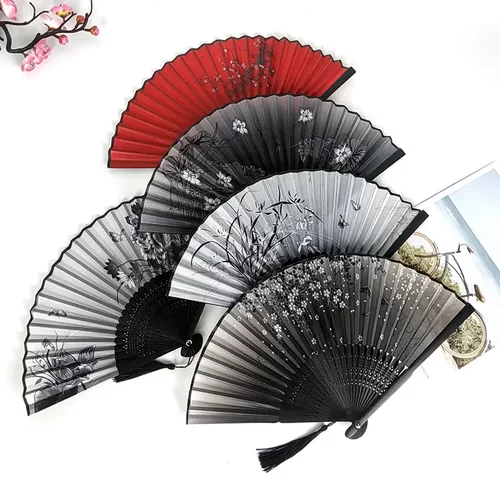 扇子中国风古风女日式小复古布夏季和风跳舞舞蹈折叠古典古装折扇
