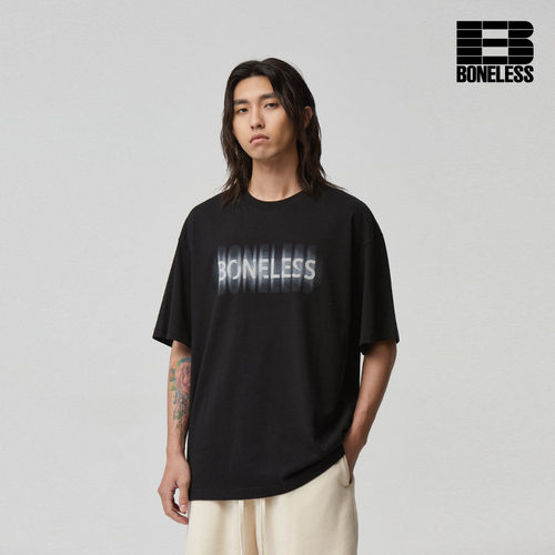 BONELESS虚化发泡印花宽松短袖