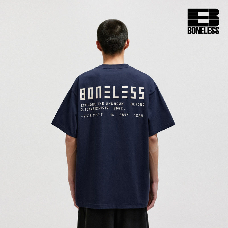 BONELESS前后标语文字凉感T恤图片