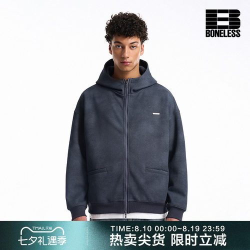 BONELESS蜡染仿牛卫衣开衫