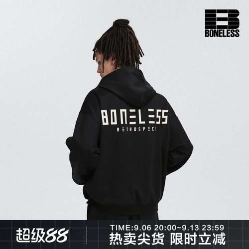 基础LOGO双拉链开衫帽衫