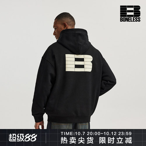 BONELESS印花连帽卫衣