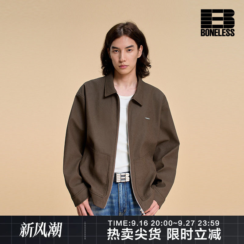 BONELESS休闲皮革夹克外套图片
