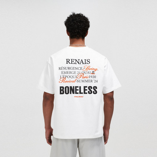 BONELESS撞色印花刺绣短袖