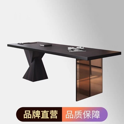 某某严选卡萨兰纯实木书桌书房A智能家用桌子意式轻奢极简客厅长