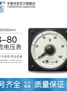 LS-80广角度交流电压表250V 300V 450V船用63L18指针式核电AC80MM