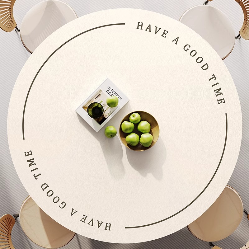 圆形奶油风桌布防水防油餐桌垫免洗防烫可定制茶几桌垫防滑台盖布