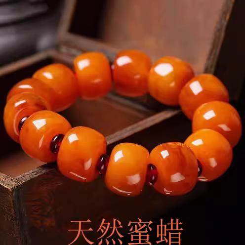 正品纯天然波罗的海蜜蜡手串琥珀老蜜蜡手链血珀隔珠男女款附证书
