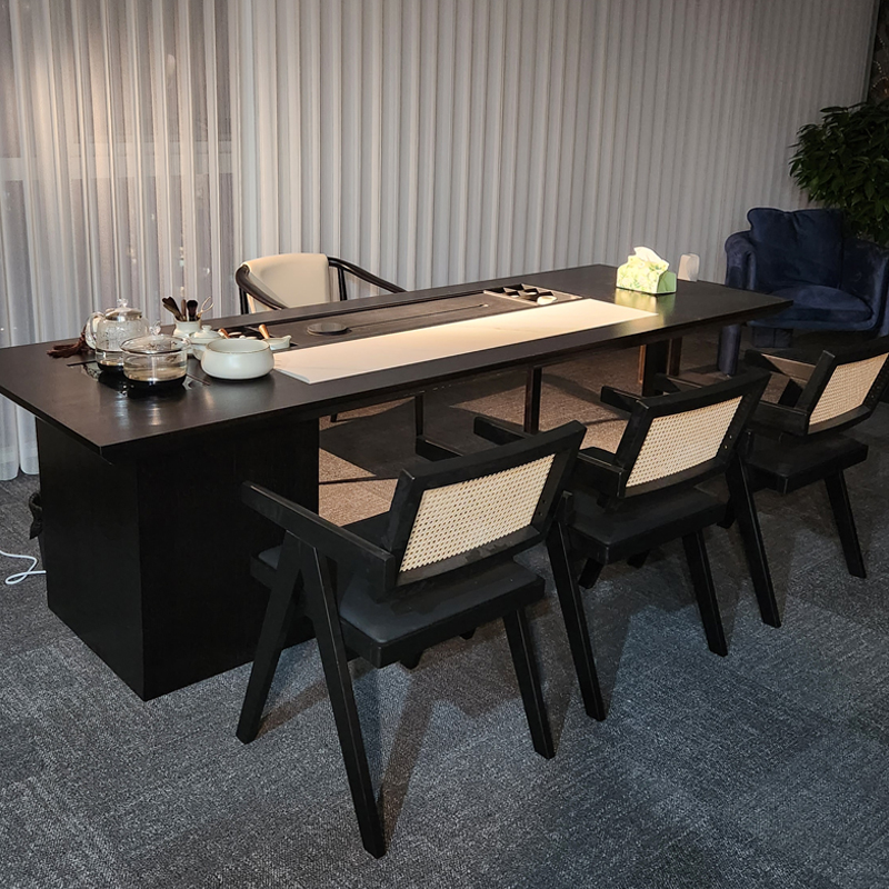 新中式实木茶桌椅组合新款w现代简约家用烧水壶一体式嵌入泡茶台