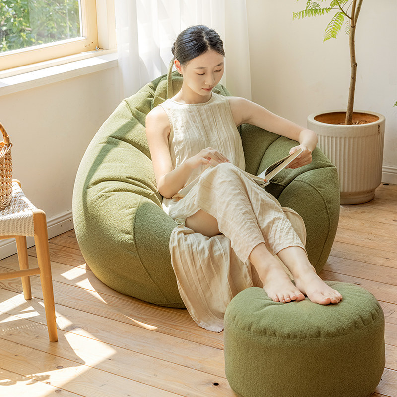 奶油风懒人沙发地上坐垫布艺豆袋可躺可睡颗粒填充单人休闲小沙发,住宅家具,懒人沙发,淘宝优惠券,粉丝福利购,淘宝优惠卷