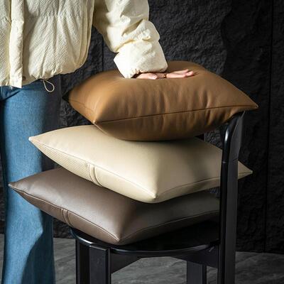 皮革抱枕高档轻奢酒店沙发靠背