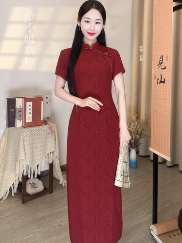 夏季新中式复古显瘦开衩旗袍