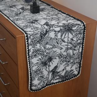 新款复古提花桌旗法式轻奢艺术感电视柜盖巾柜子斗柜防尘桌旗氛围