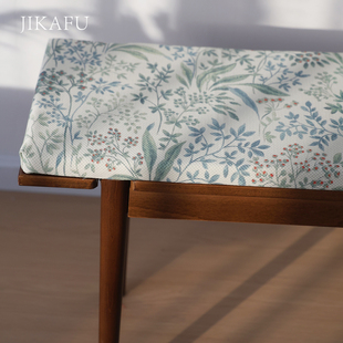 法式田园风长凳坐垫长条椅垫座垫加厚海绵垫实木板凳换鞋凳可拆洗