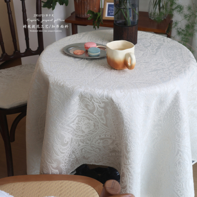 法式餐桌布复古餐桌长方形圆形桌