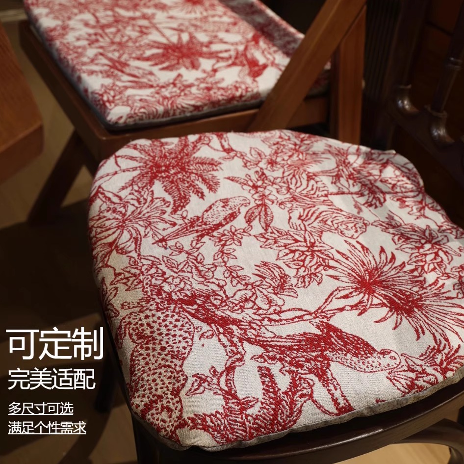 马蹄形椅方垫坐垫餐椅垫红色